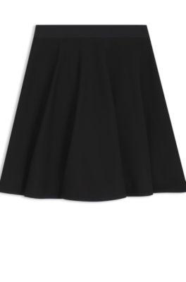 boss mini skirt in stretch jersey - black women's mini skirts