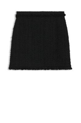 boss mini skirt in velvet tweed - patterned women's mini skirts