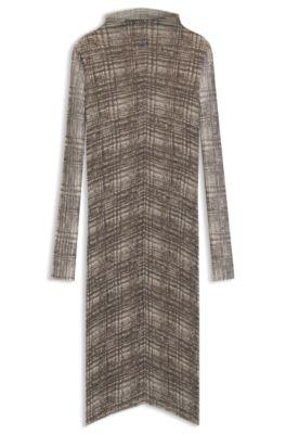 boss modal-lined dress in plissé tulle - grey women's jersey dresses