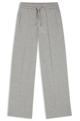 boss oversized-fit trousers in stretch twill - patterned women's formal pants