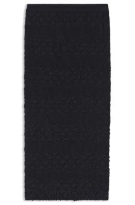 boss pencil skirt with geometric plissé - black women's all clothing