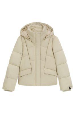 boss piping-detail jacket with padding - light beige women's casual jackets