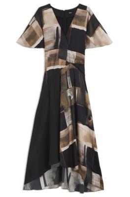boss printed dress in silk - patterned women's business dresses
