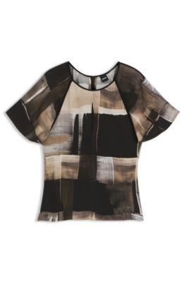 boss regular-fit blouse with modern print - patterned women's all clothing