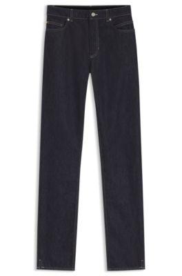 boss regular-fit jeans with slim leg - dark blue women's pants
