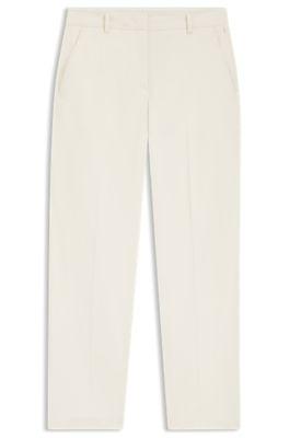 boss regular-fit trousers in stretch cotton - white women's formal pants