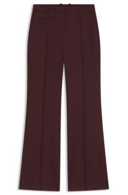 boss regular-fit trousers in virgin-wool twill - dark purple women's formal pants