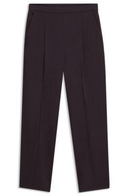 boss regular-fit trousers with tapered leg - light purple women's formal pants