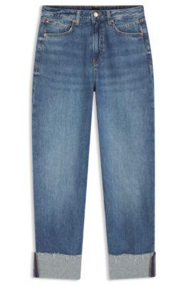 boss relaxed-fit jeans with balloon leg - blue women's pants