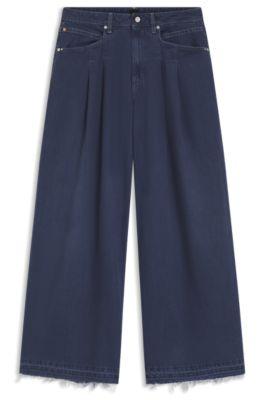 boss relaxed-fit jeans with wide leg - grey women's pants