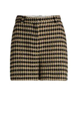 boss relaxed-fit shorts in tweed - patterned women's formal pants