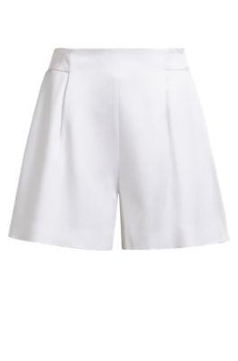 boss relaxed-fit shorts with front pleats - white women's formal pants