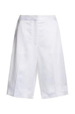 boss relaxed-fit shorts with wide leg - white women's formal pants
