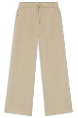 boss relaxed-fit sweatpants with double b monogram - light beige women's casual pants