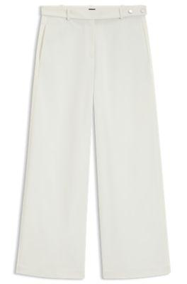 boss relaxed-fit trousers in cotton canvas - white women's formal pants