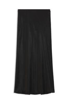 boss satin skirt in a regular fit - black women's a-line skirts