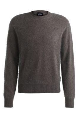 boss selected by beckham cashmere sweater- khaki men's sweaters