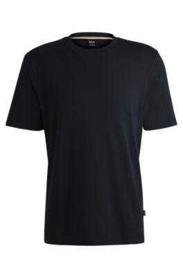 boss selected by beckham luxury-cotton t-shirt- dark blue men's t-shirts
