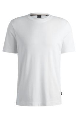 boss selected by beckham luxury-cotton t-shirt- white men's t-shirts