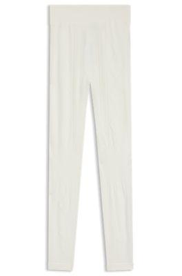 boss ski leggings in stretch jersey - white women's casual pants