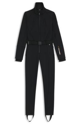 boss ski water-repellent suit with stirrups - black women's jumpsuits