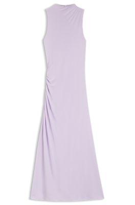 boss slim-fit jersey dress with gathered details - light purple women's jersey dresses