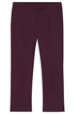 boss slim-fit trousers in stretch cotton - dark purple women's formal pants