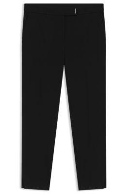 boss slim-fit trousers in stretch fabric - black women's formal pants