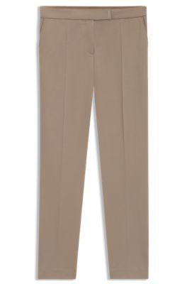 boss slim-fit trousers in stretch fabric - light brown women's formal pants