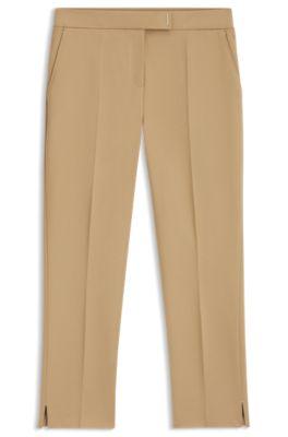 boss slim-fit trousers in stretch jersey - light beige women's formal pants