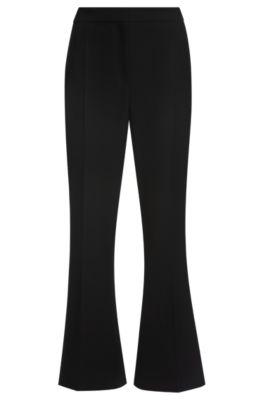 boss slim-fit trousers with bootcut leg - black women's formal pants
