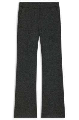 boss slim-fit trousers with flared leg - dark grey women's formal pants