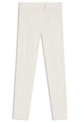 boss slim-fit trousers with hem slits - white women's formal pants