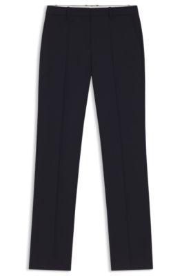 boss straight-leg trousers in virgin wool - dark blue women's formal pants