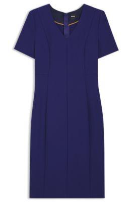 boss stretch-fabric dress in a slim fit - turquoise women's business dresses