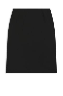 boss virgin-wool pencil skirt in a slim fit - black women's pencil skirts