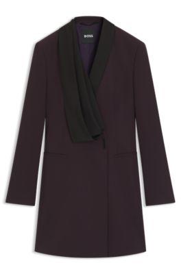 boss wool dress in a tuxedo style - light purple women's business dresses