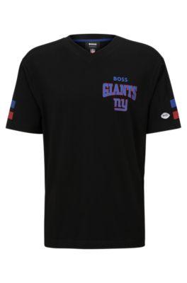 boss x nfl cotton-blend t-shirt with collaborative branding- giants men's t-shirts