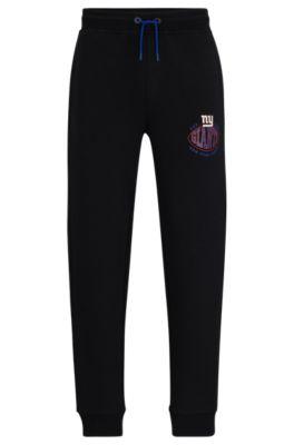 boss x nfl cotton-blend tracksuit bottoms with collaborative branding- giants men's jogging pants