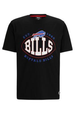 boss x nfl stretch-cotton t-shirt with collaborative branding- bills men's t-shirts