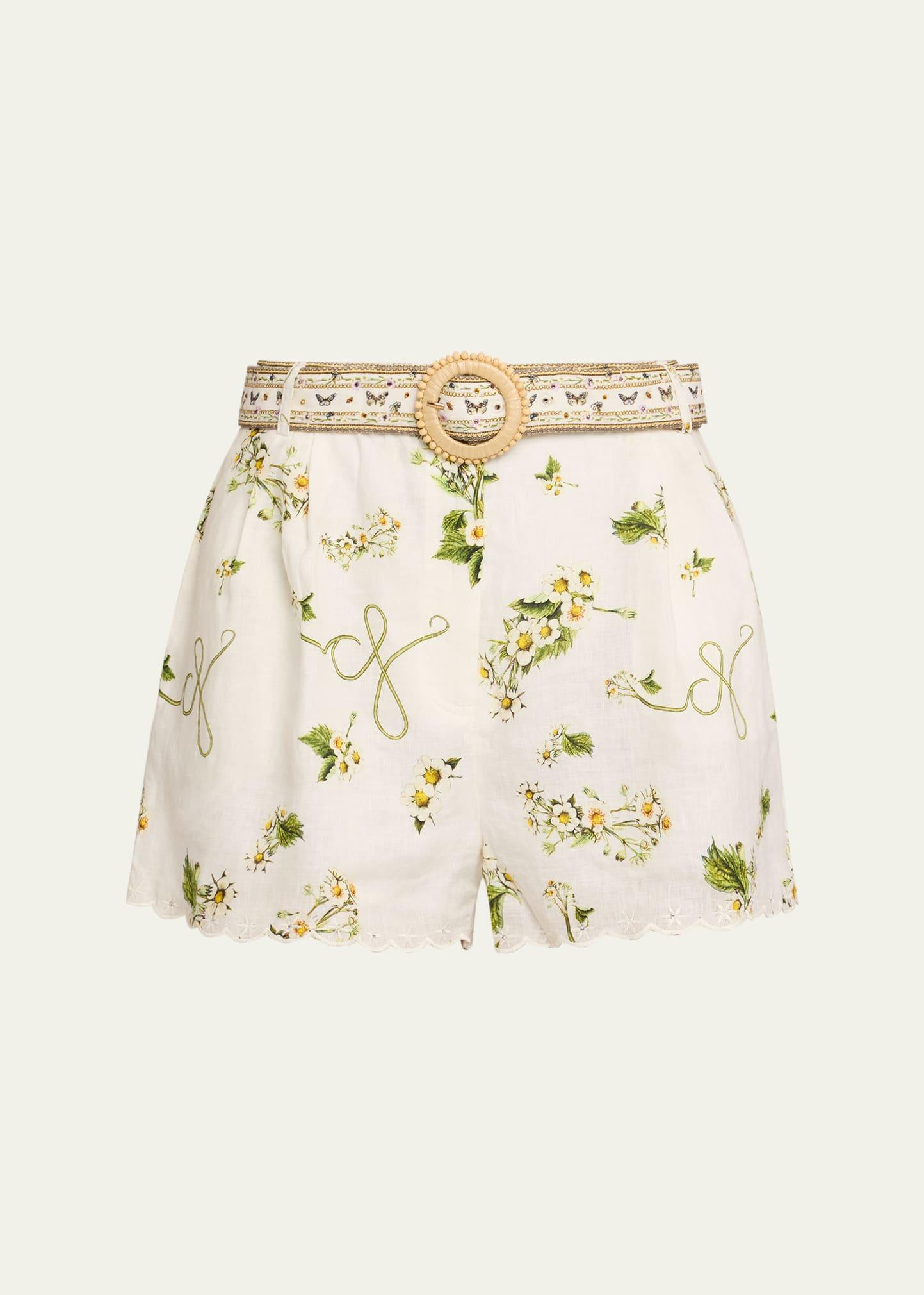 botanical utopia tuck front shorts