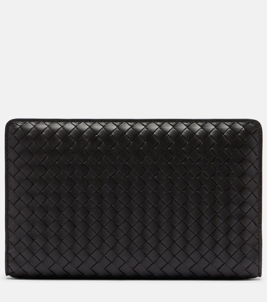 bottega veneta agenda intrecciato leather clutch
