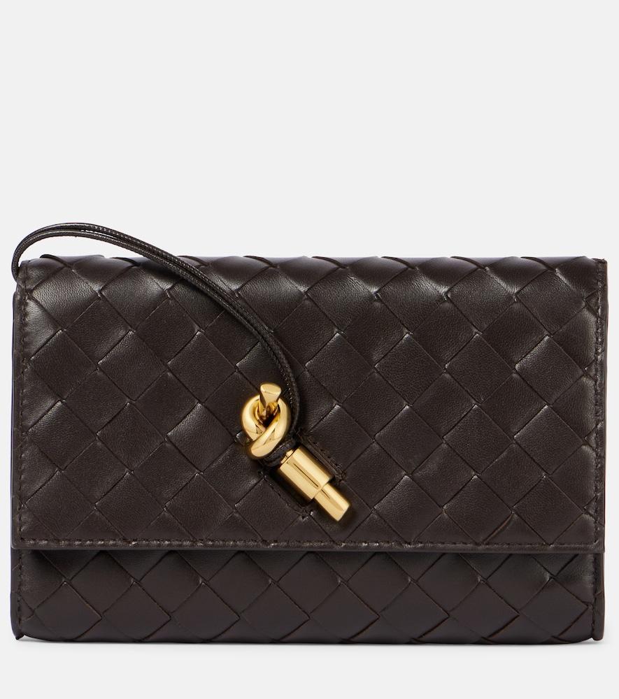 bottega veneta andiamo intrecciato leather pouch