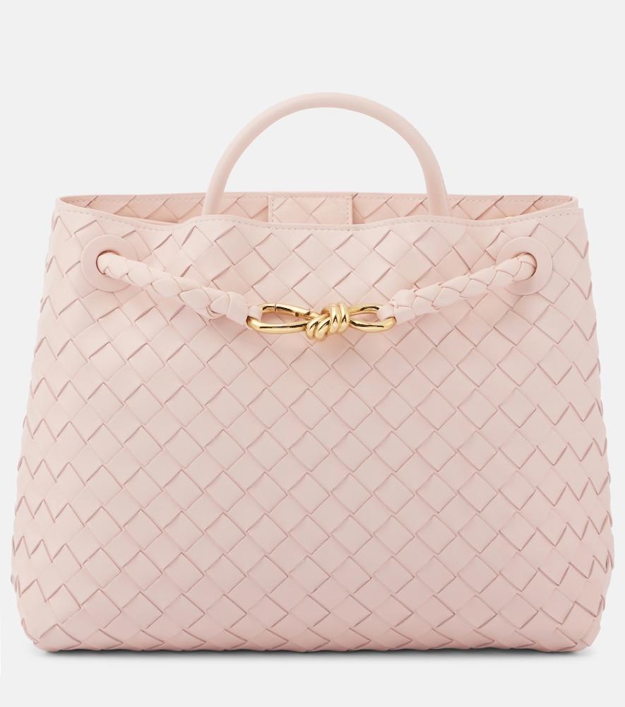 bottega veneta andiamo intrecciato leather tote bag