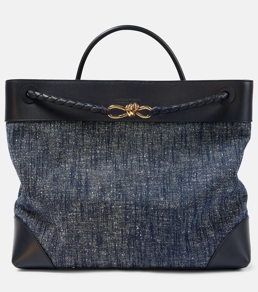bottega veneta andiamo large denim tote bag