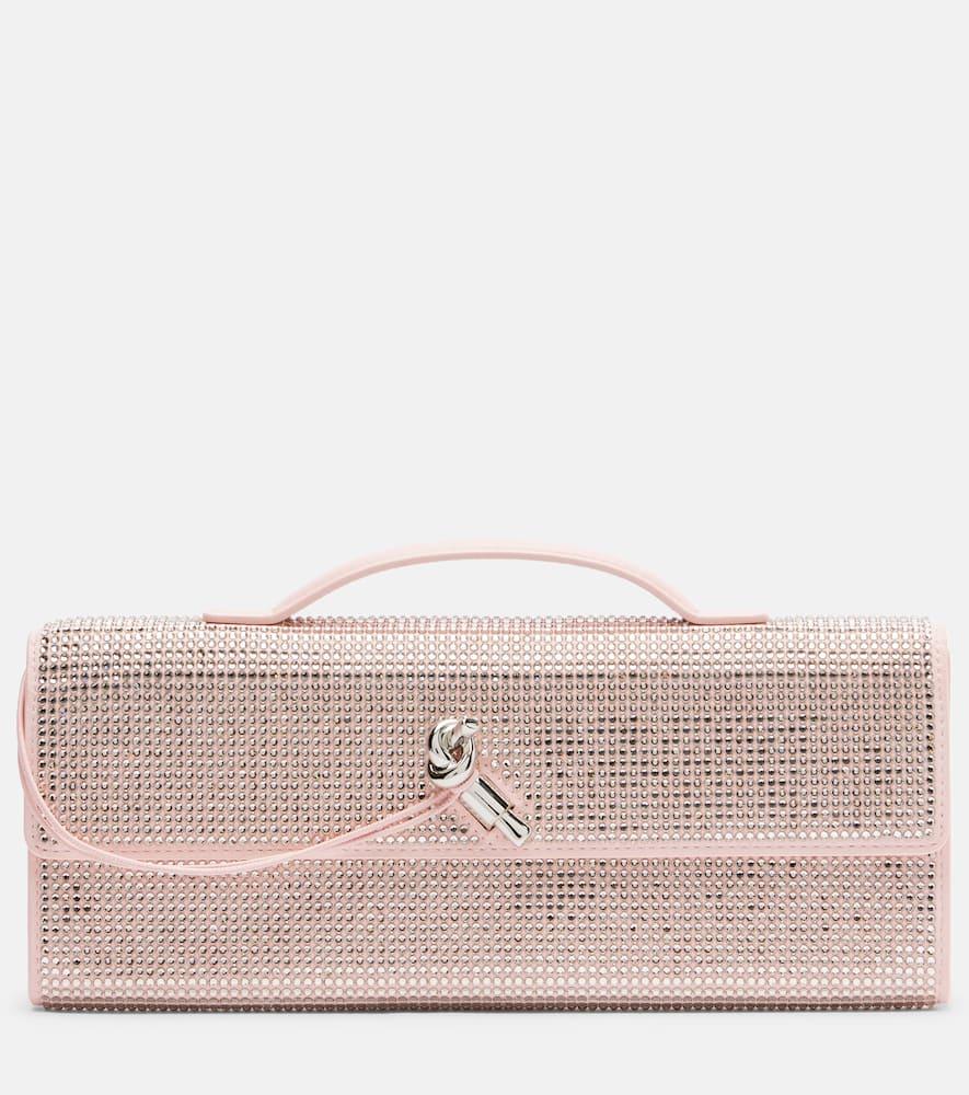 bottega veneta andiamo small embellished leather clutch