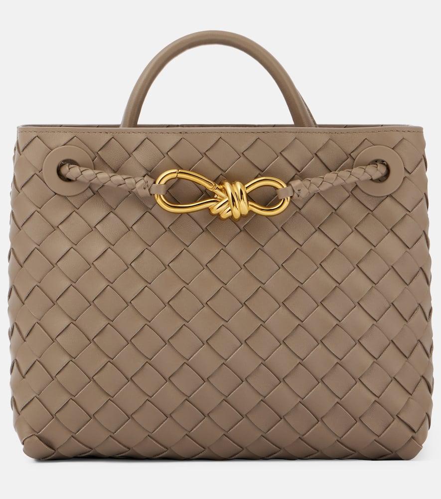 bottega veneta andiamo small intrecciato leather tote bag