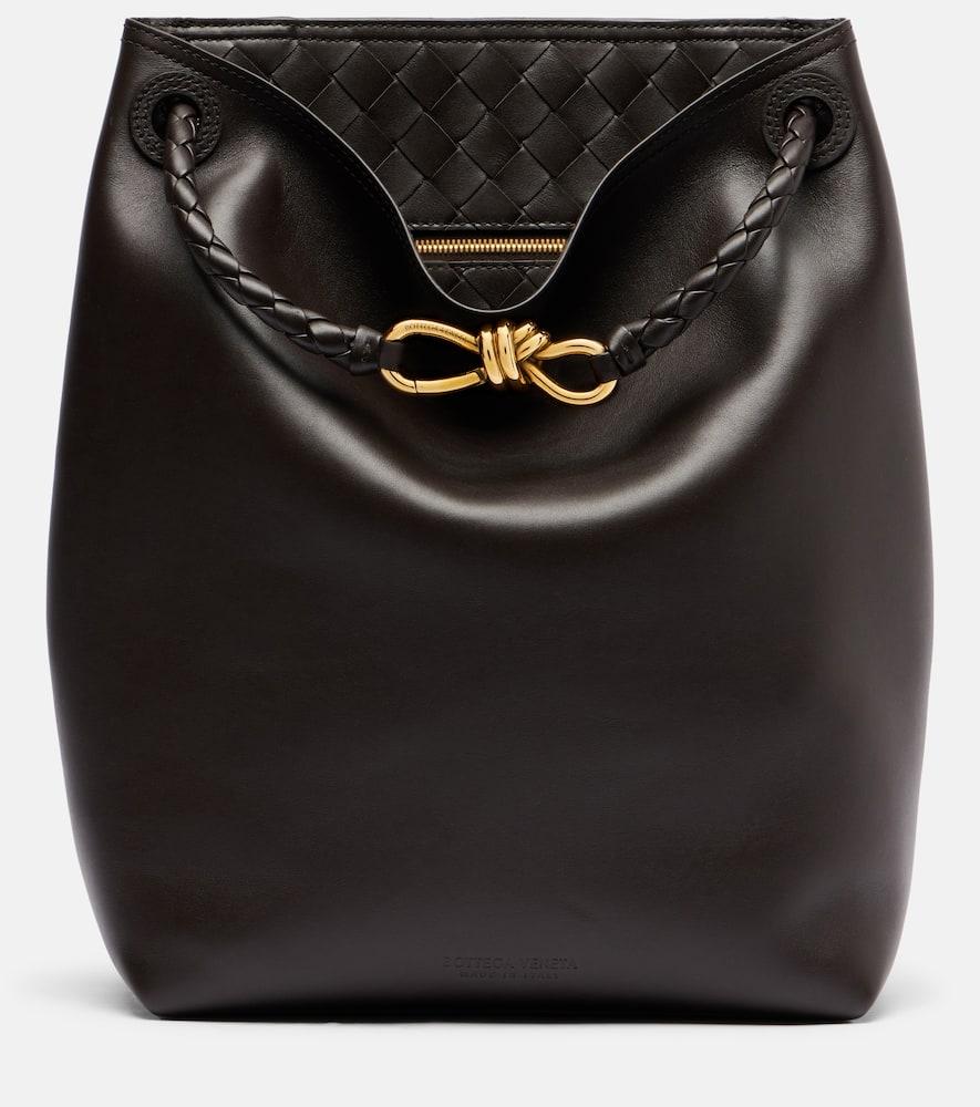 bottega veneta andiamo small leather bucket bag