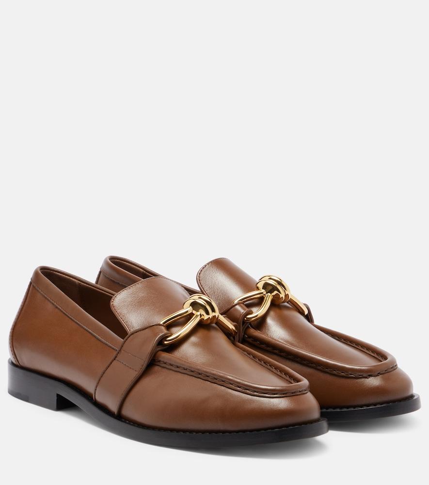 bottega veneta astaire knot leather loafers