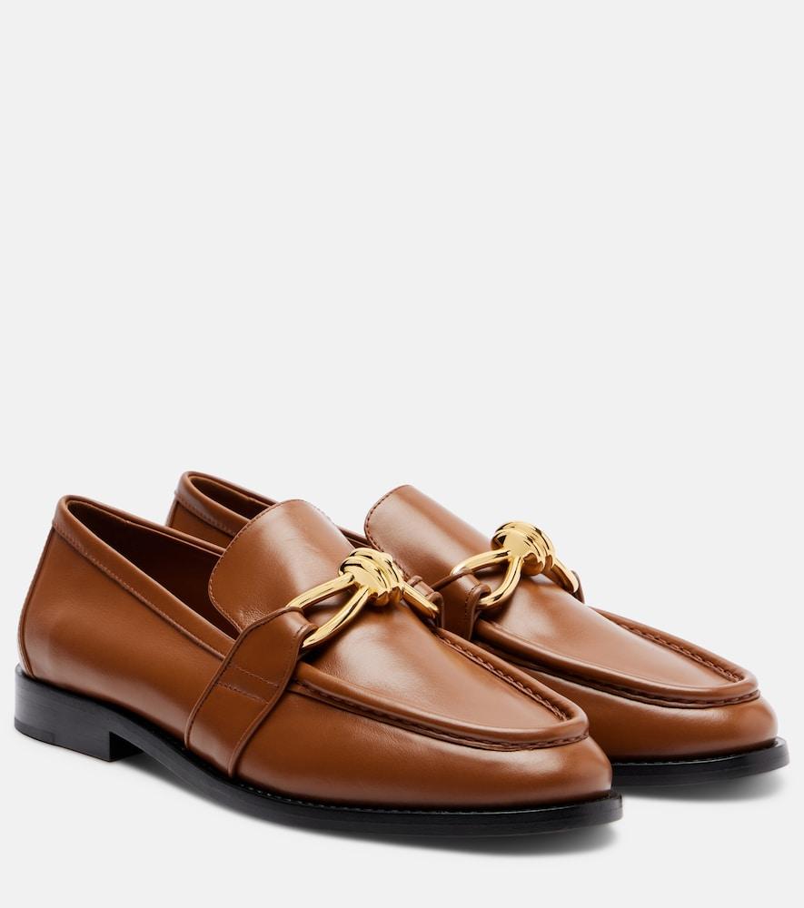 bottega veneta astaire knot leather loafers